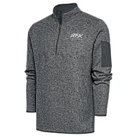 Men's Antigua Heather Gray Roush Fenway Keselowski Racing Fortune Quarter-Zip Pullover Jacket