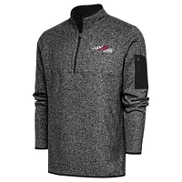 Men's Antigua Heather Joe Gibbs Racing Fortune Quarter-Zip Pullover Jacket