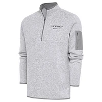 Men's Antigua Heather LEGACY Motor Club Fortune Quarter-Zip Pullover Jacket