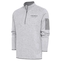 Men's Antigua Heather LEGACY Motor Club Fortune Quarter-Zip Pullover Jacket