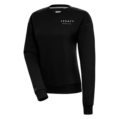 Women's Antigua  Black LEGACY Motor Club Victory Pullover Sweatshirt