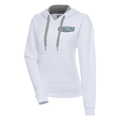 Women's Antigua  White Stewart-Haas Racing Victory Pullover Hoodie