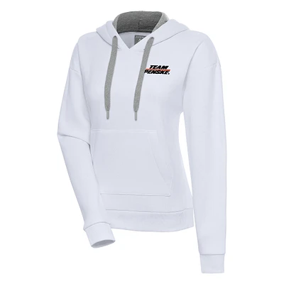 Women's Antigua  White Team Penske Victory Pullover Hoodie