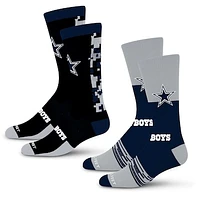 Unisex For Bare Feet Dallas Cowboys Digi Split Crew Socks 2-Pack Set