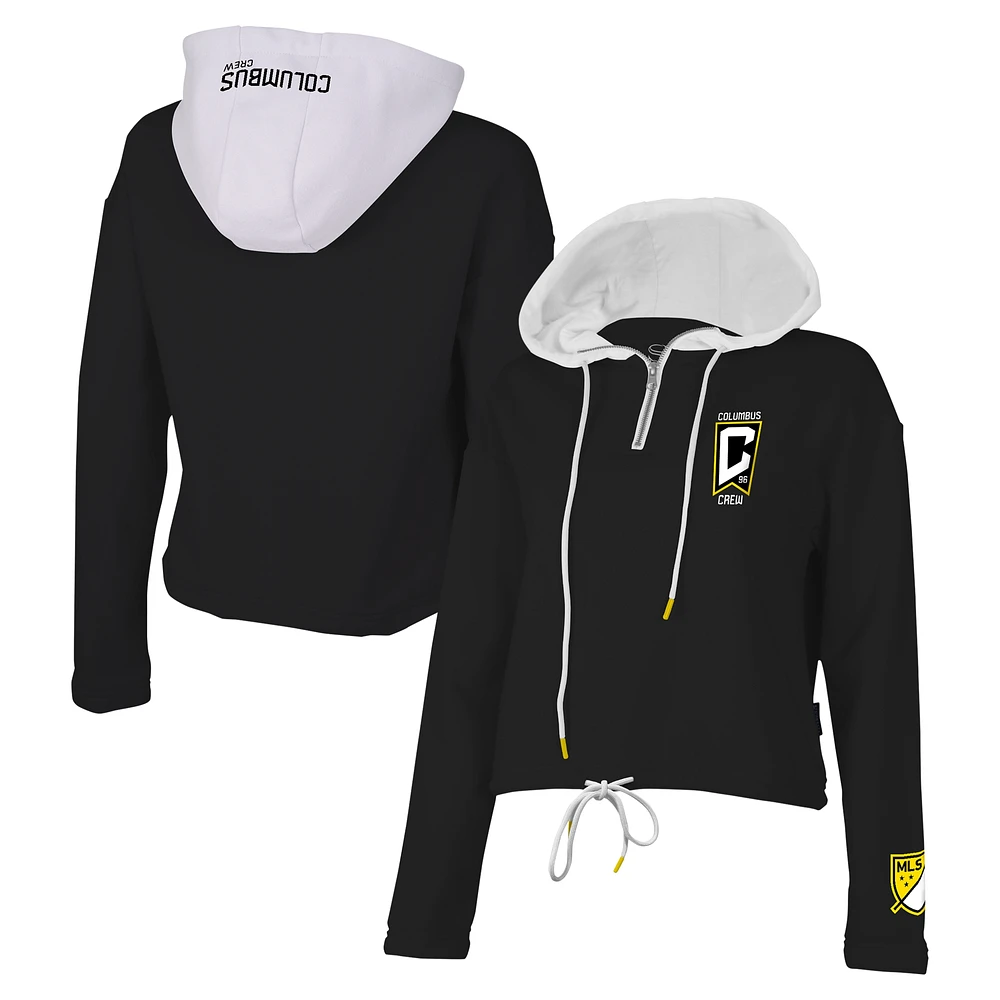 Women's Stadium Essentials Black Columbus Crew Game Plan Quarter-Zip Hoodie