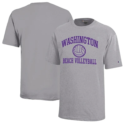 Youth Champion Gray Washington Huskies Beach Volleyball Icon Jersey T-Shirt
