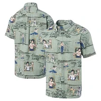 Men's Reyn Spooner Bruce Lee Green Hollywood Icons Little Dragon Button-Down Shirt