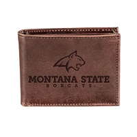 Brown Montana State Bobcats Bi-Fold Leather Wallet