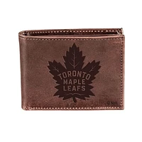 Brown Toronto Maple Leafs Bi-Fold Leather Wallet