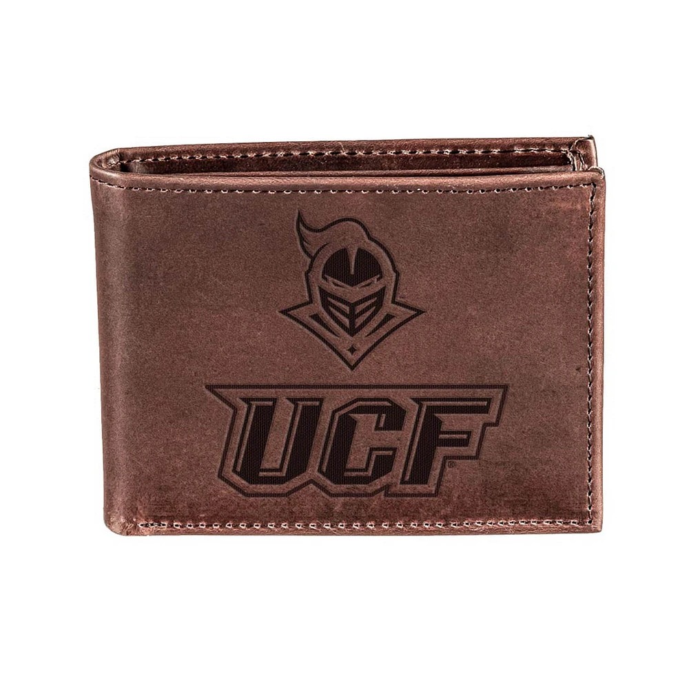 Brown UCF Knights Bi-Fold Leather Wallet