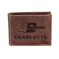 Brown Charlotte 49ers Bi-Fold Leather Wallet