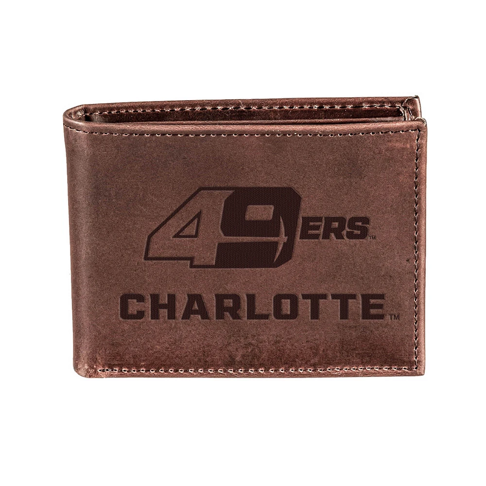 Brown Charlotte 49ers Bi-Fold Leather Wallet