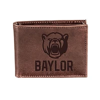 Brown Baylor Bears Bi-Fold Leather Wallet