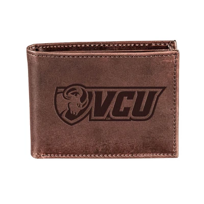 Brown VCU Rams Bi-Fold Leather Wallet