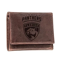 Brown Florida Panthers Leather Tri-Fold Wallet