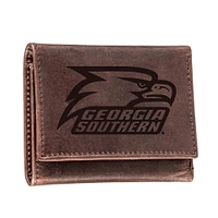 Brown Georgia Southern Eagles Leather Tri-Fold Wallet