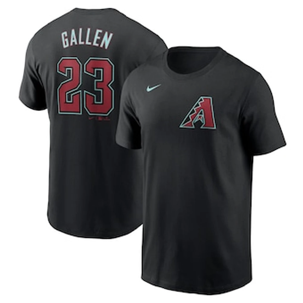 Men's Nike Zac Gallen Black Arizona Diamondbacks 2024 Fuse Name & Number T-Shirt