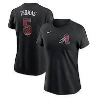 Women's Nike Alek Thomas Black Arizona Diamondbacks 2024 Fuse Name & Number T-Shirt