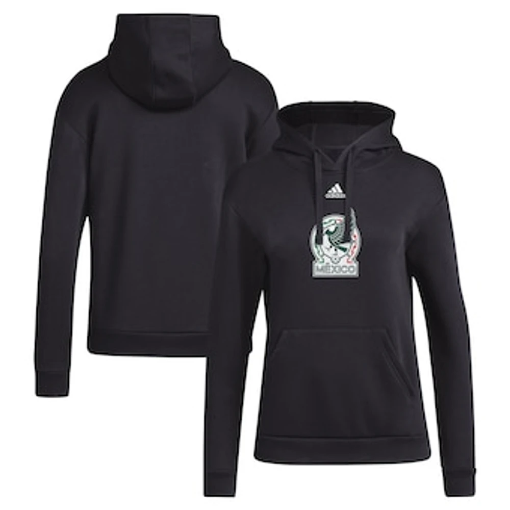 Women's adidas Black Mexico National Team Crest Pullover Hoodie