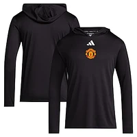 Men's adidas Black Manchester United Team Lightweight Pullover Hoodie