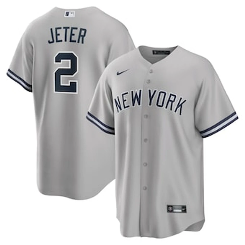 Men's Nike Derek Jeter Gray New York Yankees Big & Tall Road Replica Player Jersey