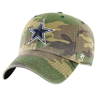 Men's '47 Camo Dallas Cowboys Woodland Clean Up Adjustable Hat