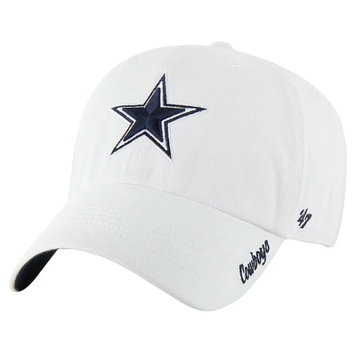 Women's '47 White Dallas Cowboys Ballpark Cheer Clean Up Adjustable Hat