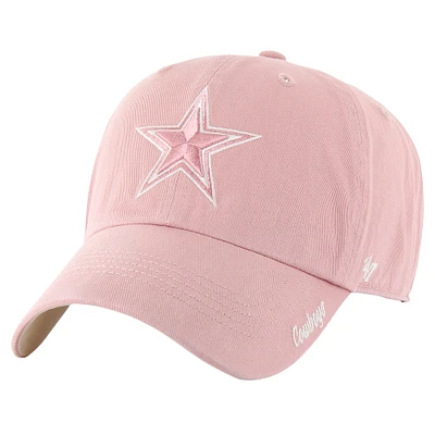 Women's '47  Pink Dallas Cowboys Ballpark Cheer Dusty Rose Clean Up Adjustable Hat