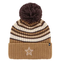 Women's '47 Brown Dallas Cowboys Espresso Cuffed Knit Hat with Pom