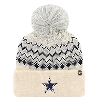 Women's '47 Cream Dallas Cowboys Elsa Cuffed Knit Hat with Pom