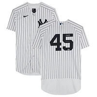 Gerrit Cole New York Yankees Autographed 2023 American League Cy Young Award White Nike Authentic Jersey with "23 AL Cy Young" Inscription