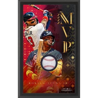 Ronald Acuña Jr. Atlanta Braves Autographed Framed 2023 National League MVP Baseball Shadowbox