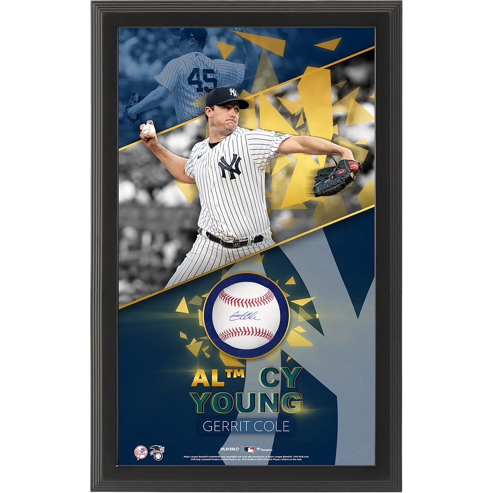 Gerrit Cole New York Yankees Autographed 2023 American League Cy Young Award Baseball Shadowbox