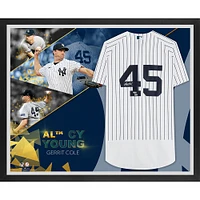 Gerrit Cole New York Yankees Autographed 2023 American League Cy Young Award White Nike Authentic Jersey Collage