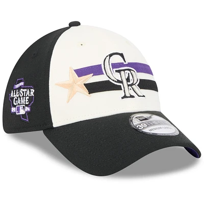 Men's New Era  Cream/Black Colorado Rockies 2024 MLB All-Star Game Workout 39THIRTY Flex Hat