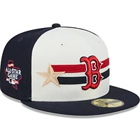 Men's New Era  Cream/Navy Boston Red Sox 2024 MLB All-Star Game Workout 59FIFTY Fitted Hat