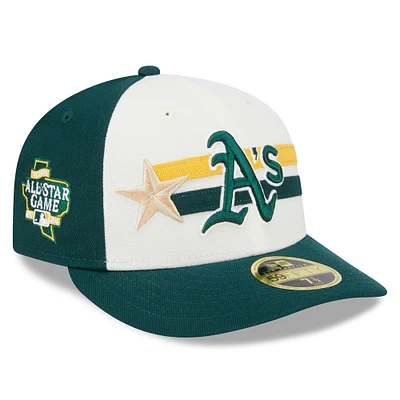 Men's New Era Cream/Green Athletics 2024 MLB All-Star Game Workout Low Profile 59FIFTY Fitted Hat