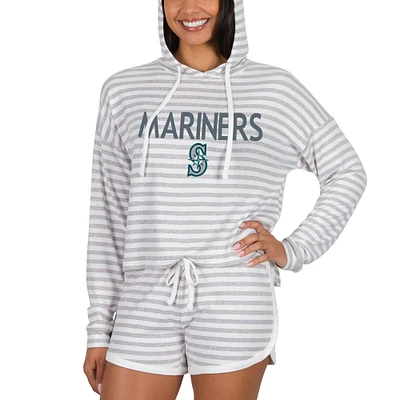 Women's Concepts Sport  Cream Seattle Mariners Visibility Long Sleeve Hoodie T-Shirt & Shorts Set