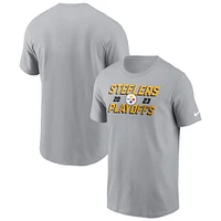 Men's Nike  Gray Pittsburgh Steelers 2023 NFL Playoffs Iconic T-Shirt