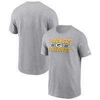 Men's Nike  Gray Green Bay Packers 2023 NFL Playoffs Iconic T-Shirt