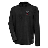 Men's Antigua  Heather Black D.C. United Tidy Quarter-Zip Pullover Hoodie