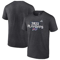 Men's Fanatics Heather Charcoal Buffalo Bills 2023 NFL Playoffs T-Shirt