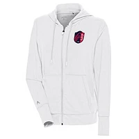 Women's Antigua  White St. Louis City SC Moving Full-Zip Hoodie Jacket