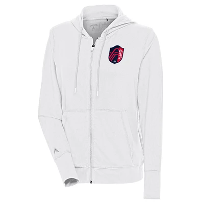 Women's Antigua  White St. Louis City SC Moving Full-Zip Hoodie Jacket