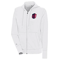 Women's Antigua  White St. Louis City SC Moving Full-Zip Hoodie Jacket