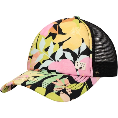 Women's Billabong Black Heritage Mashup Trucker Adjustable Hat