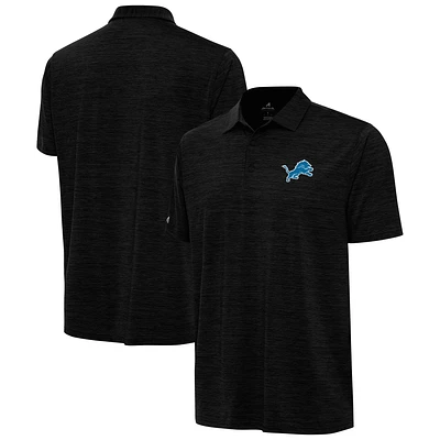 Men's Antigua  Heather Black Detroit Lions Layout Polo