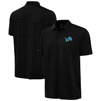 Men's Antigua  Heather Black Detroit Lions Layout Polo