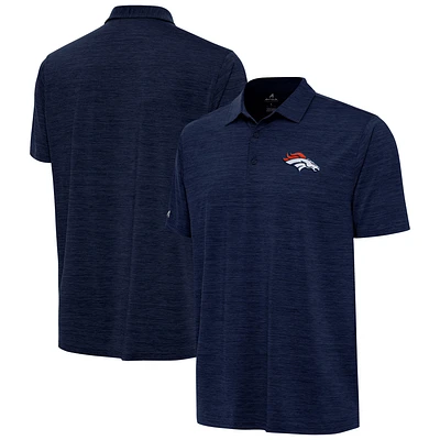 Men's Antigua  Heather Navy Denver Broncos Layout Polo