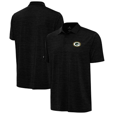 Men's Antigua  Heather Black Green Bay Packers Layout Polo